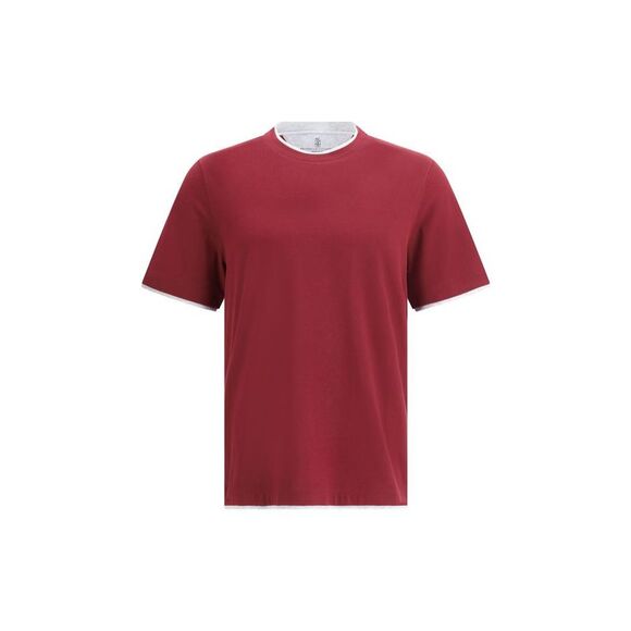 Brunello Cucinelli Men Bordeaux T-Shirts - Picture 1 of 3